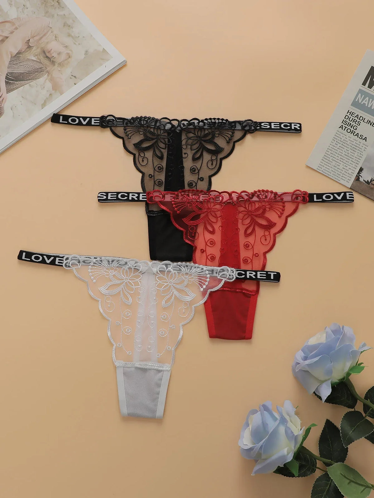 Women's Sexy Lace Floral Thong