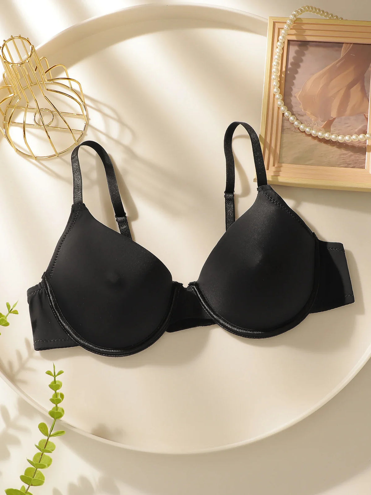 Women's Sexy Solid Color Sequin Bra