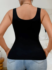 Women's Solid Basic Tank Top Wireless Camisole with Built-in Bra