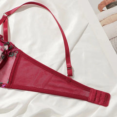 Women's Wine Red Lace Bra