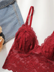 Women's embroidered flower lace thin transparent sexy Bra