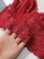Women's embroidered flower lace thin transparent sexy Bra