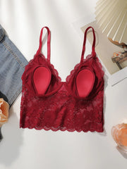 Women's embroidered flower lace thin transparent sexy Bra
