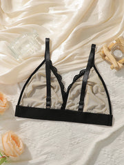 Women's embroidered lace flower plus size Bra
