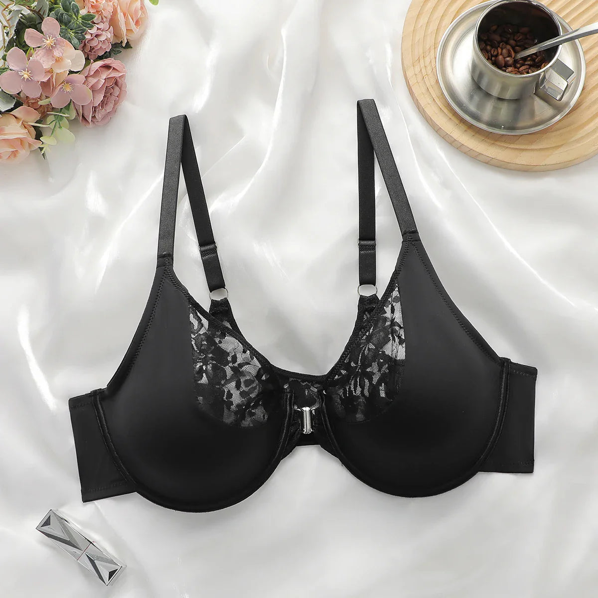Women's front buckle lace plus size Underwear