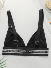 Women's front buckle letter strap Bra