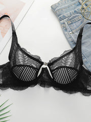 Women's front button ultra-thin lace sexy Bra