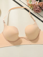 Women's neck hanging buckle sexy deep U-cup Bra