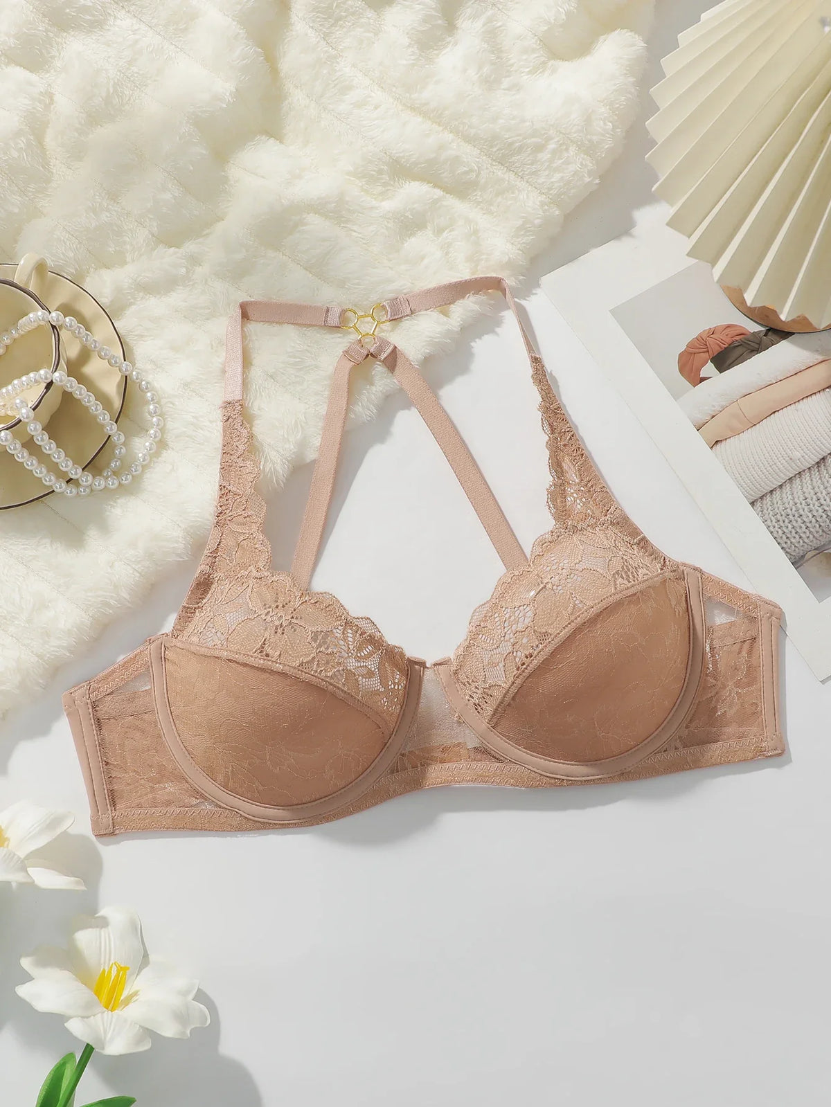 Women's neck hanging cross strap Bra