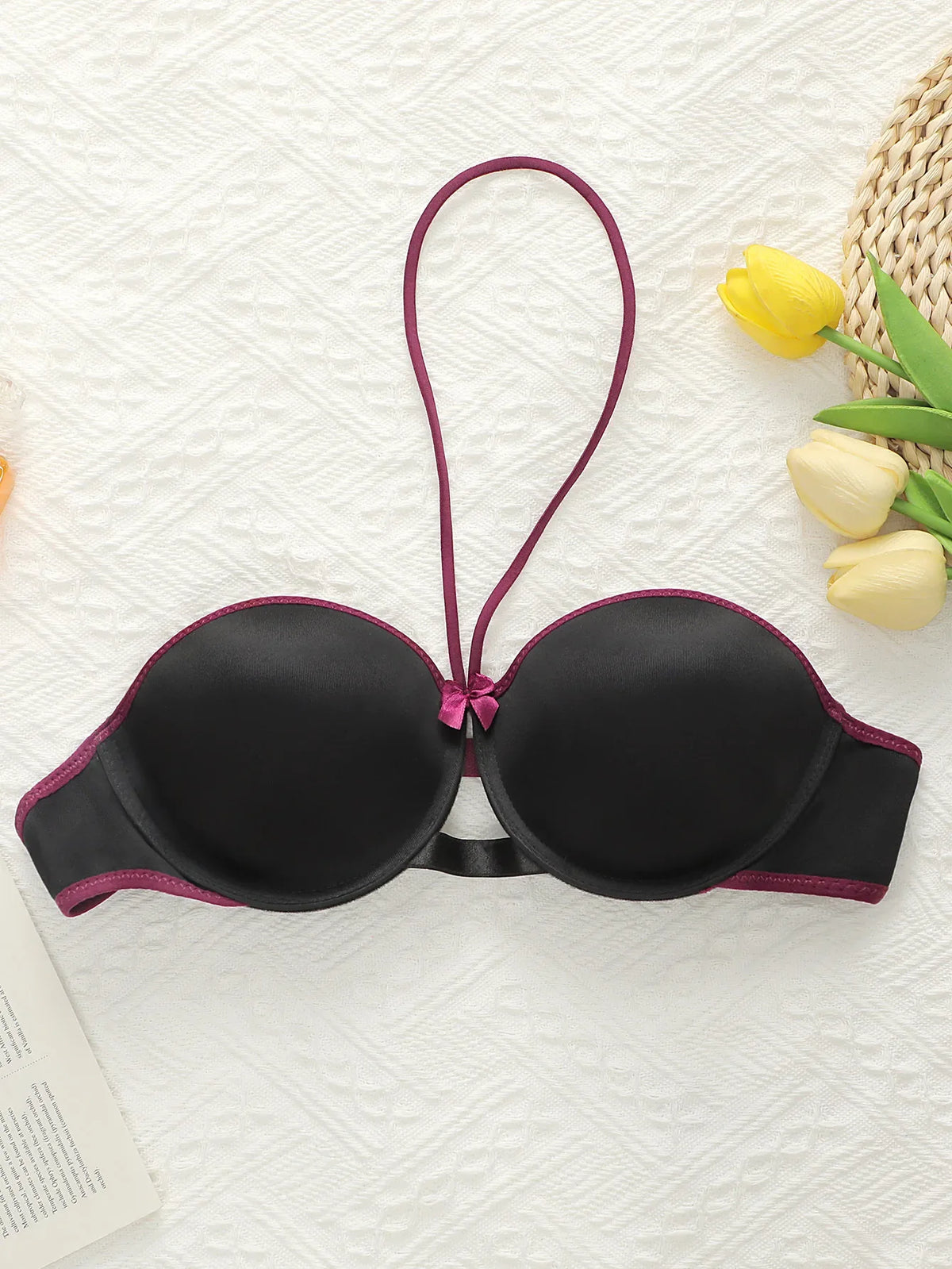 Women's neck hanging embroidered butterfly sexy lingerie
