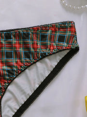 Women's plaid sexy lingerie