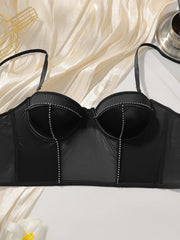 Women's rhinestone vest with comfortable gathering steel ring and chest cushion style wrapped chest bottom strap MR2996