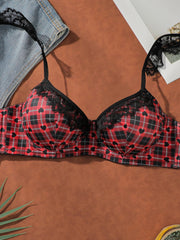 Women's sexy checkered lace lingerie