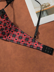 Women's sexy checkered lace lingerie