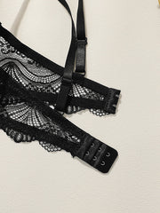 Women's sexy deep V-embroidered lace lingerie