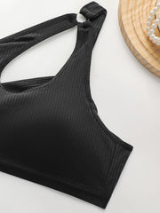 Women's sexy diagonal cross shoulder strap vest Bra