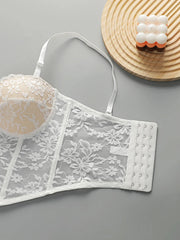 Women's sexy embroidered fishbone lace Bra