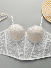 Women's sexy embroidered fishbone lace Bra