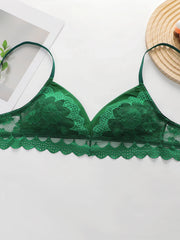 Women's sexy embroidered flower lace lingerie