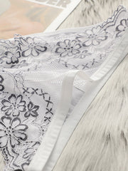 Women's sexy embroidered flower lace Thong