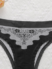 Women's sexy embroidered flower triangle Underwear