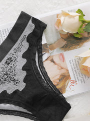 Women's sexy embroidered flower triangle Underwear