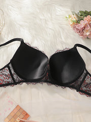 Women's sexy embroidered lace flower plus size Bra