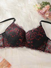 Women's sexy embroidered lace flower plus size Bra
