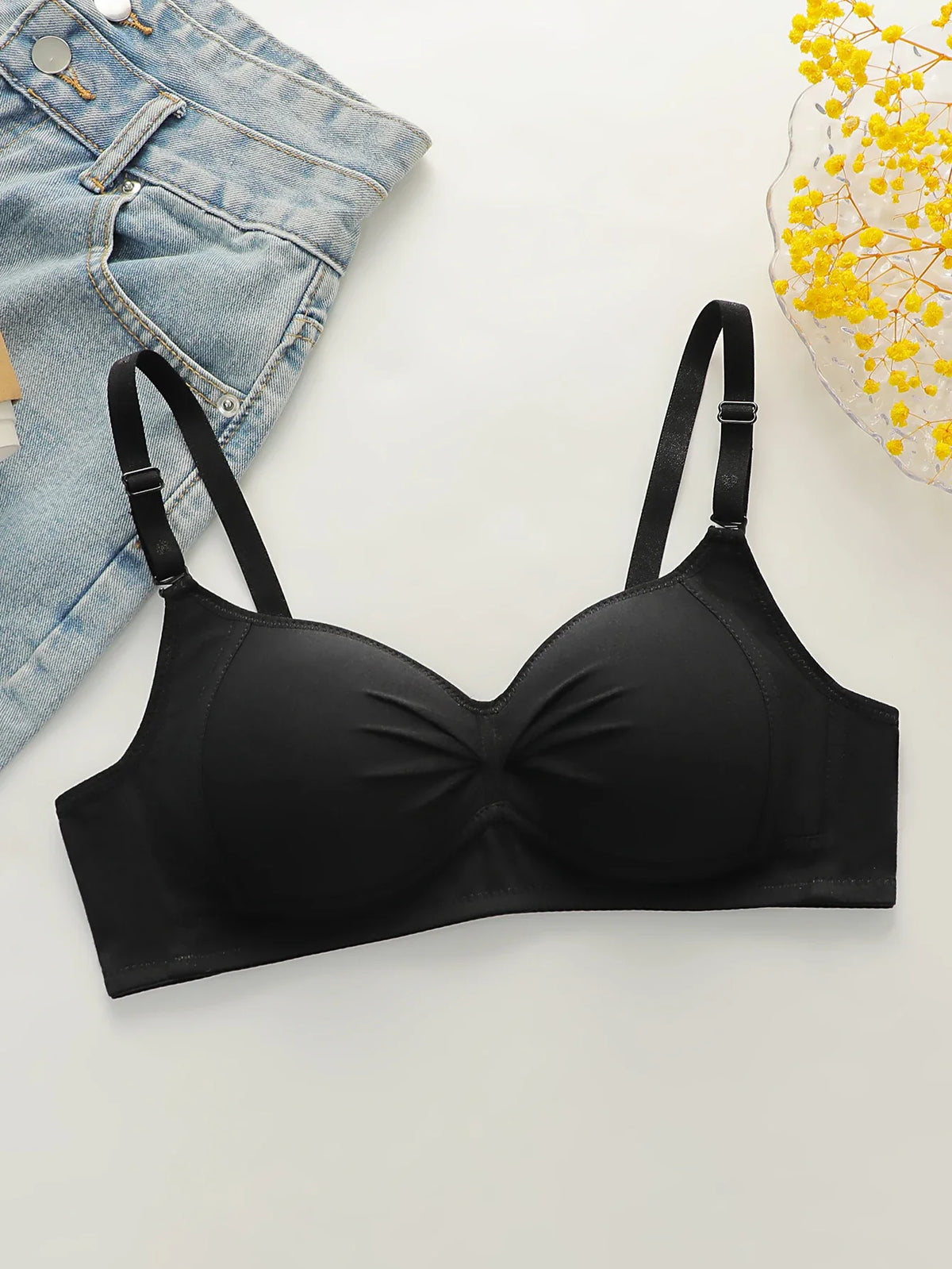 Women's sexy embroidered solid color Underwear