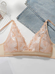 Women's sexy lace flower Bra