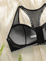 Women's sexy lace front buckle letter strap plus size Bra