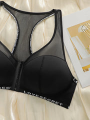 Women's sexy lace front buckle letter strap plus size Bra