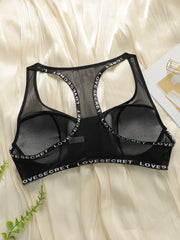 Women's sexy lace front buckle letter strap plus size Bra