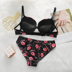 Women's sexy lip pattern lingerie