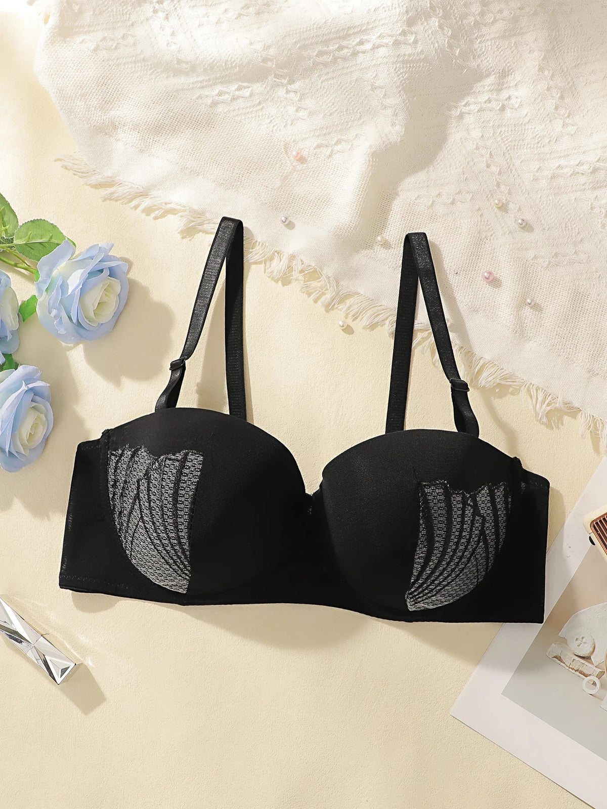 Women's sexy solid color lace plus size Bra