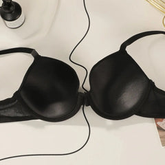 Womens Black Glitter Push Up Bra
