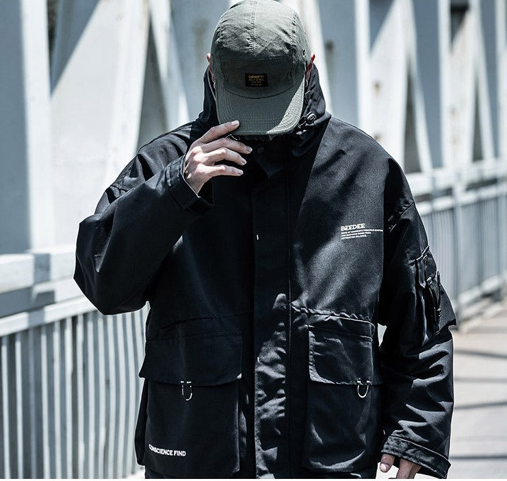 Oversized Multi-Pocket Lightweight Cargo Jacket