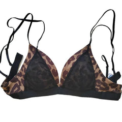 Set Intimo Leopardo Stiloso Schiena Bella Senza Ferretto Push Up Reggiseno Minimizza Aspetto Seno Pieno Confort