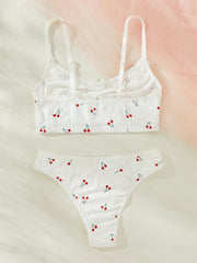 Young Girls Printed Homewear Night Cute Stretch Top And Panty Underwear