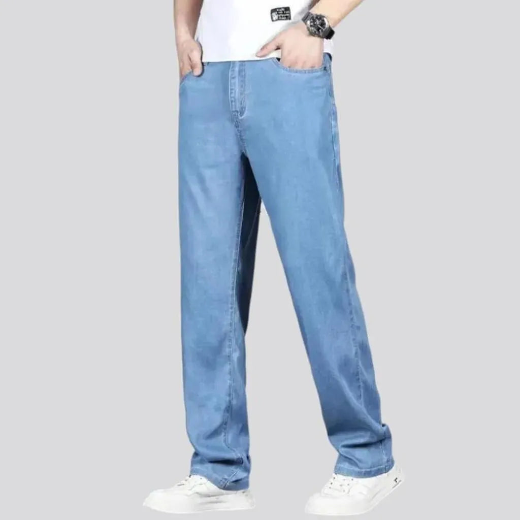 Lyocell men's high-waist jeans