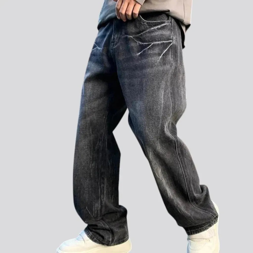 Mid rise baggy vintage jeans for men