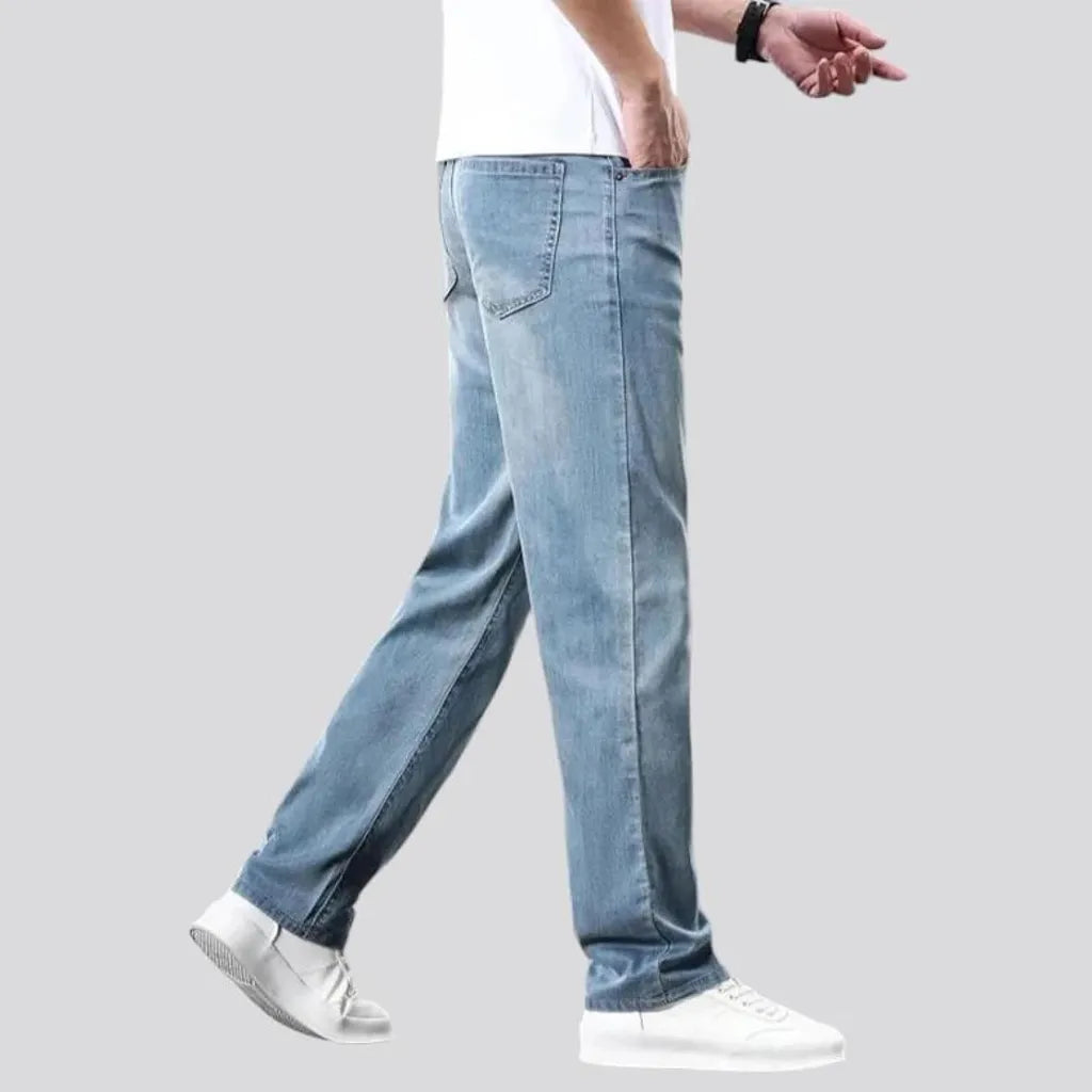 Light-wash stonewashed jeans for men