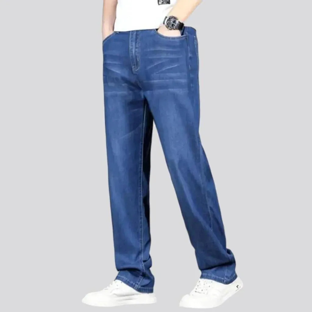 Lyocell men's high-waist jeans