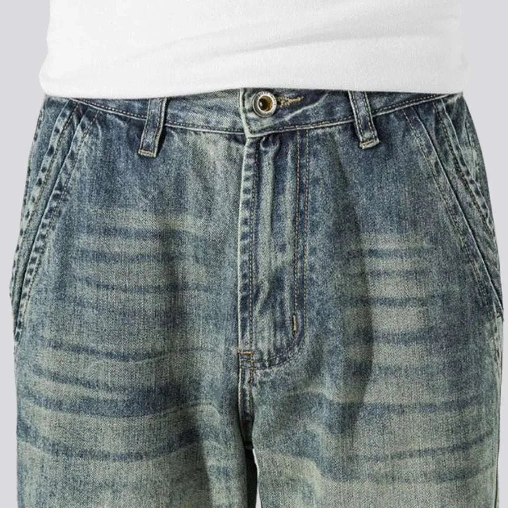 Whiskered sanded jeans for men