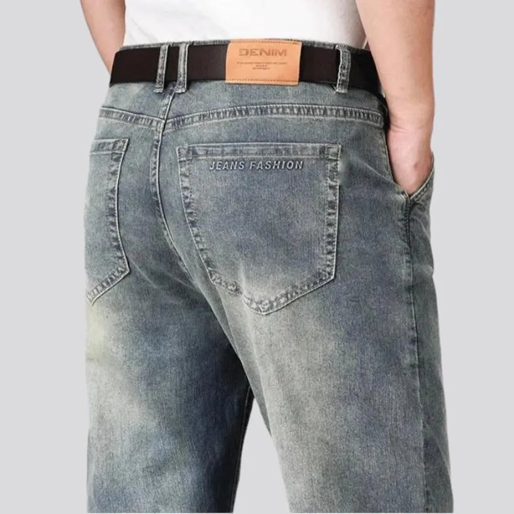 High-waist thin jeans for men