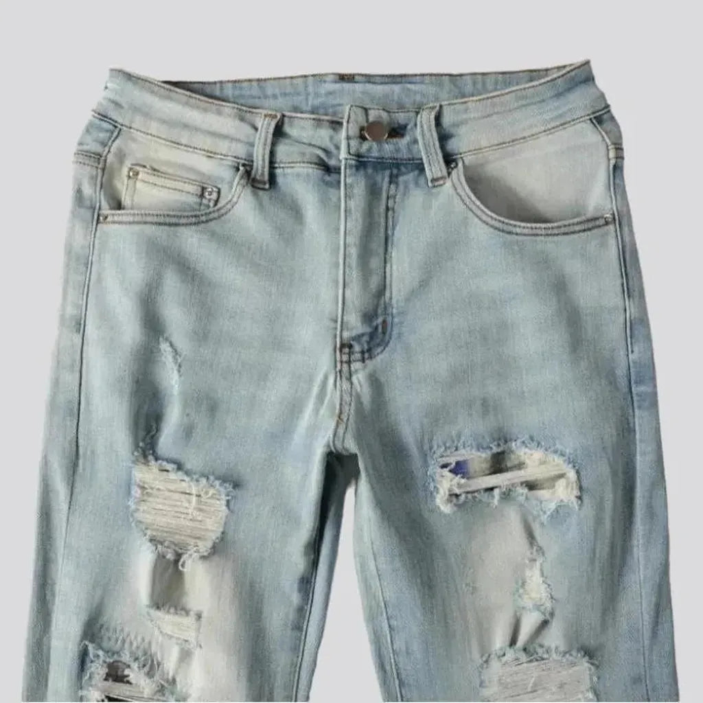 Distressed skinny jeans for men