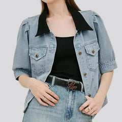 Light oversized casual women's denim jacket