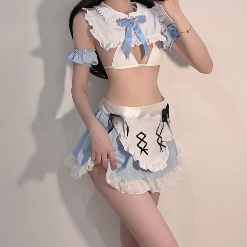 Alice in Wonderland Inspired Sexy Maid Blue Dress