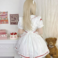 Anna White Red Nurse Maid Dress