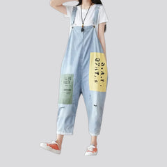 Baggy-leg boho chic women's denim bib